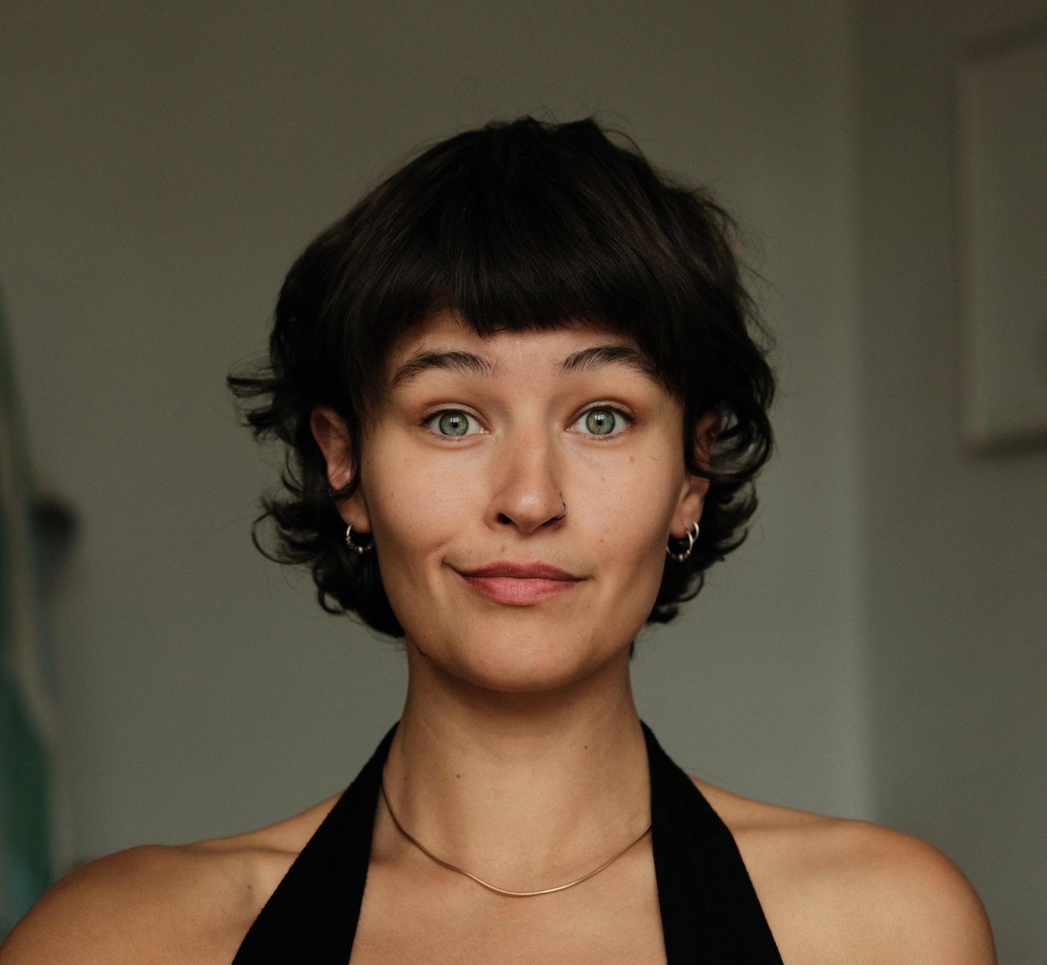 Alma Bandemer, head of production, looking into the camera.